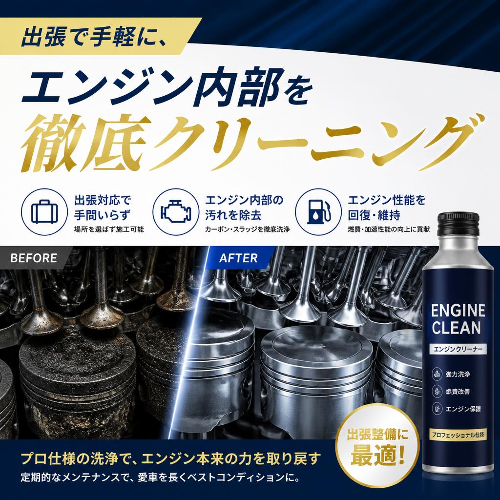 出張で手軽に、エンジン内部を徹底クリーニング